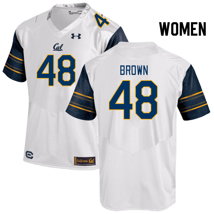 Women #48 Wesley Brown California Golden Bears College Football Jerseys Stitched Sale-White - Click Image to Close